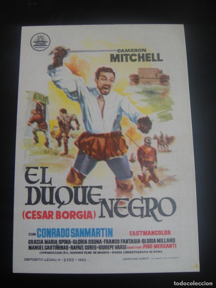 Cine: el duque negro - folleto de mano - sin publicidad de cine