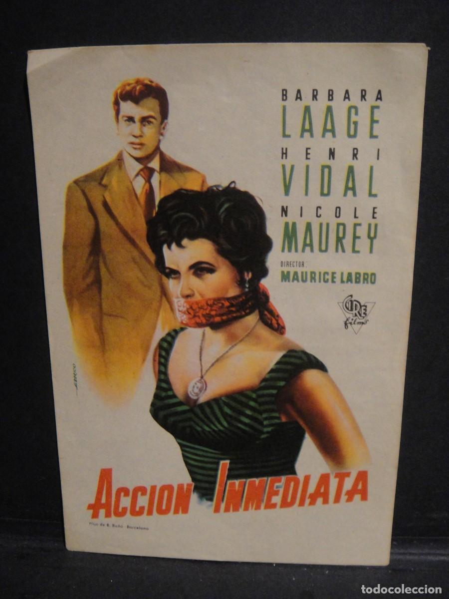 Cine: accion inmediata - folleto de mano - sin publicidad de cine