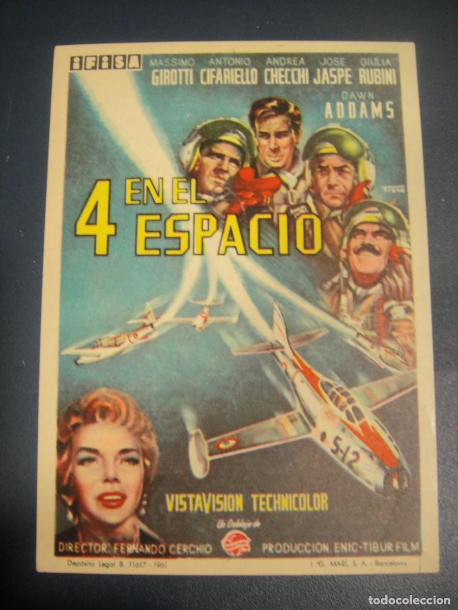 Cine: 4 en el espacio - folleto de mano - sin publicidad de cine