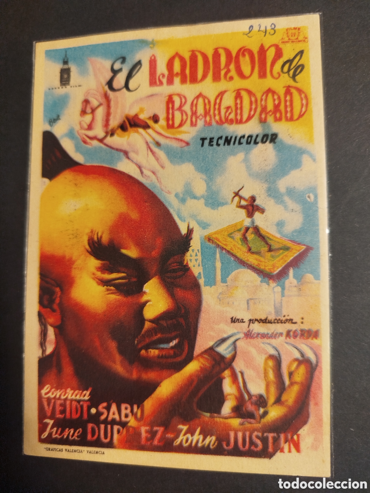 Cine: EL LADR&Oacute;N DE BAGDAD FOLLETO SENCILLO