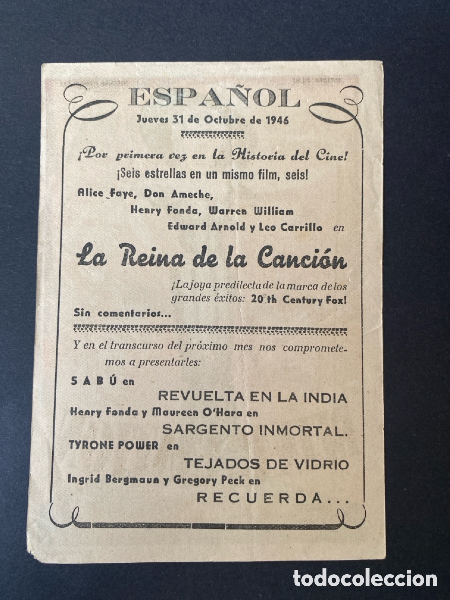 Cine: Programa de cine La reina de la canci&oacute;n - Foto 2