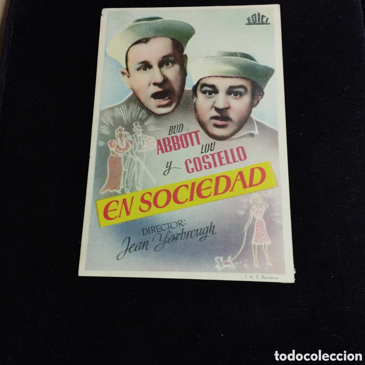 Cine: Programa de cine, sencillo. Abbott y Costello en Sociedad. Sp