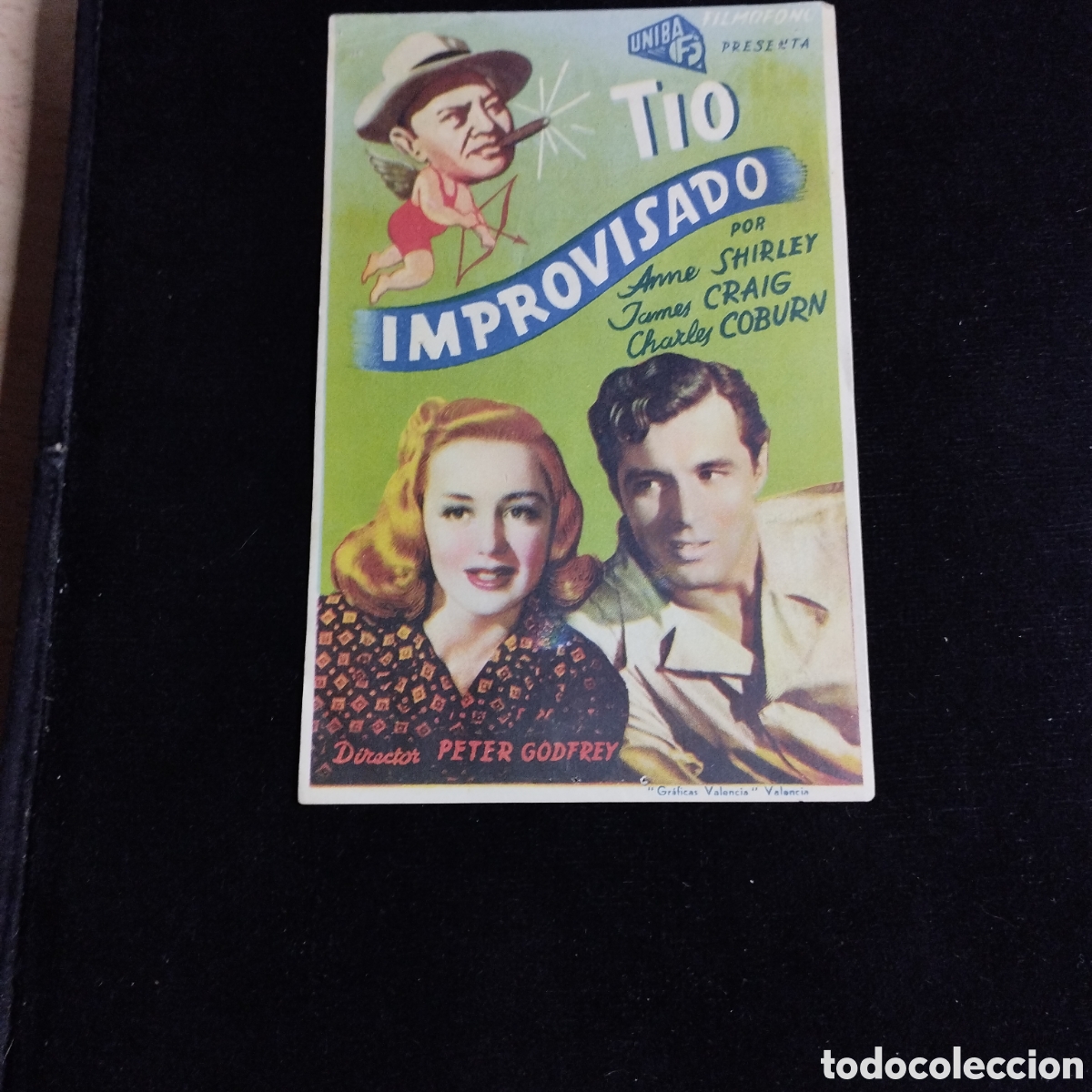 Cine: Programa de cine, sencillo. T&iacute;o improvisado. Anne Shirley. James Graig. 1944. Cine Victoria.