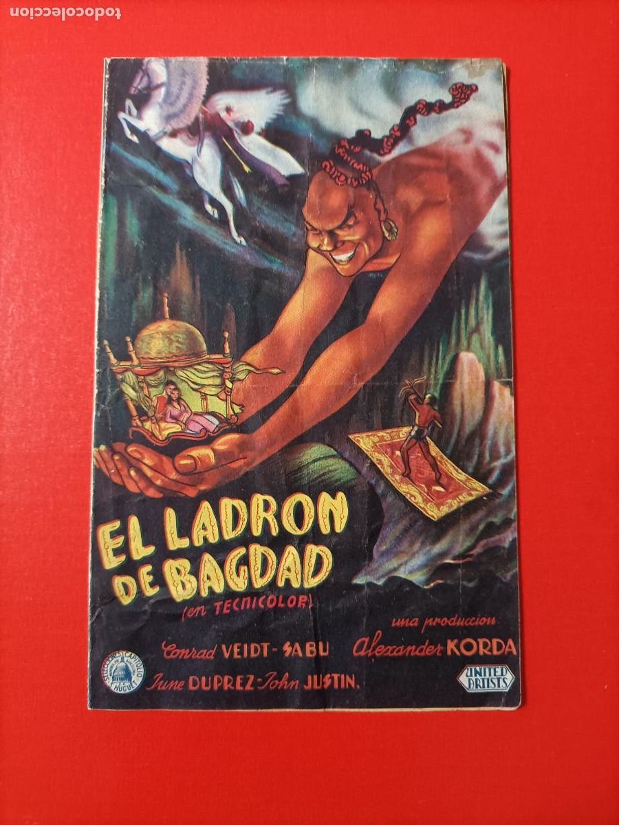Cine: EL LADR&Oacute;N DE BAGDAD. SABU. C/P. CINE AVENIDA, M&Aacute;LAGA. BUEN ESTADO.