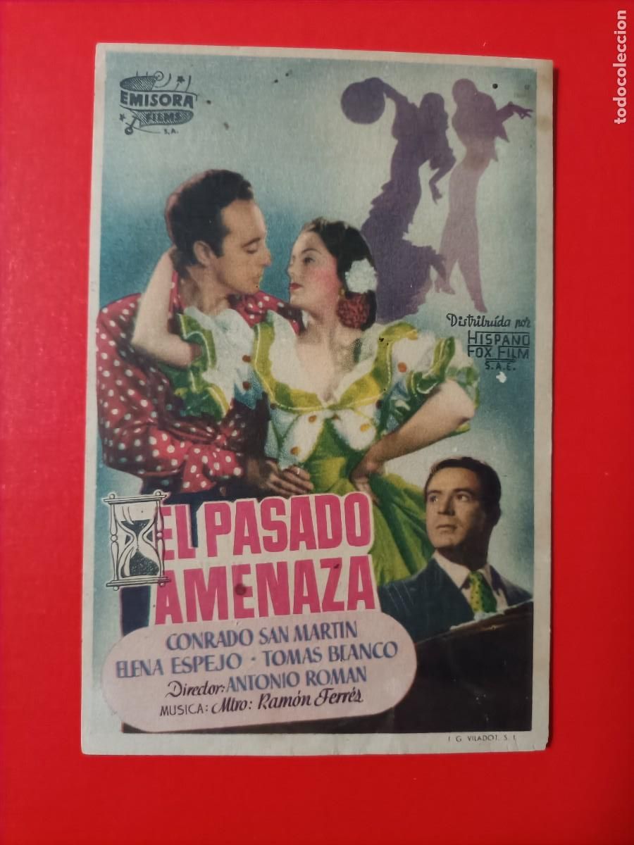 Cine: EL PASADO AMENZA. C/P. PRINCIPAL CINEMA, VELEZ M&Aacute;LAGA. PERFECTO ESTADO.
