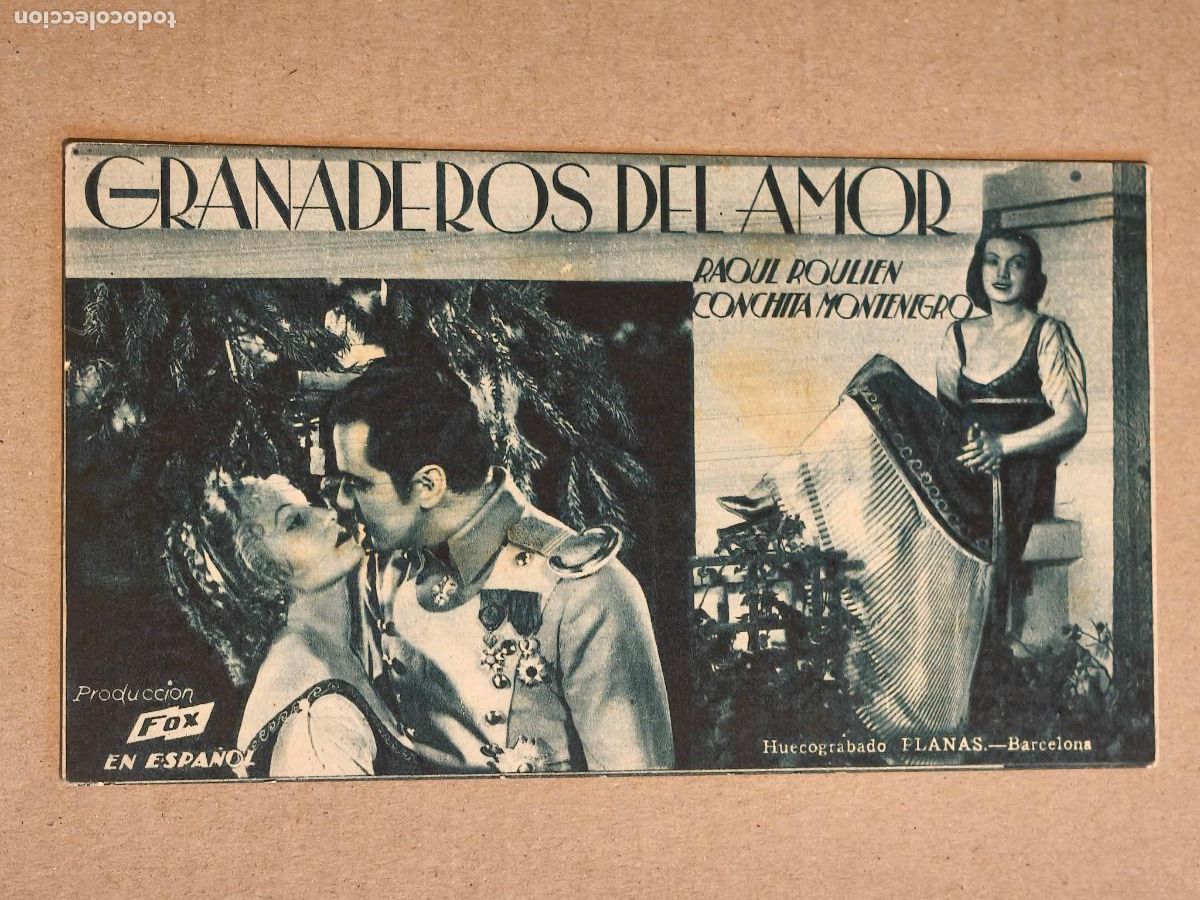Cinema: GRANADEROS DEL AMOR PROGRAMA DE CINE 1934