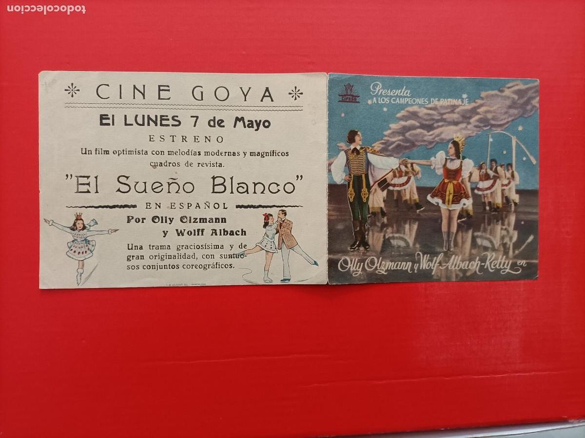 Cine: EL SUE&Ntilde;O BLANCO. C/P. CINE GOYA, CON LOS CAMPEONES DE PATINAJE, OLLY OLZMAN Y WOLF ALBACH RETTY. ALB