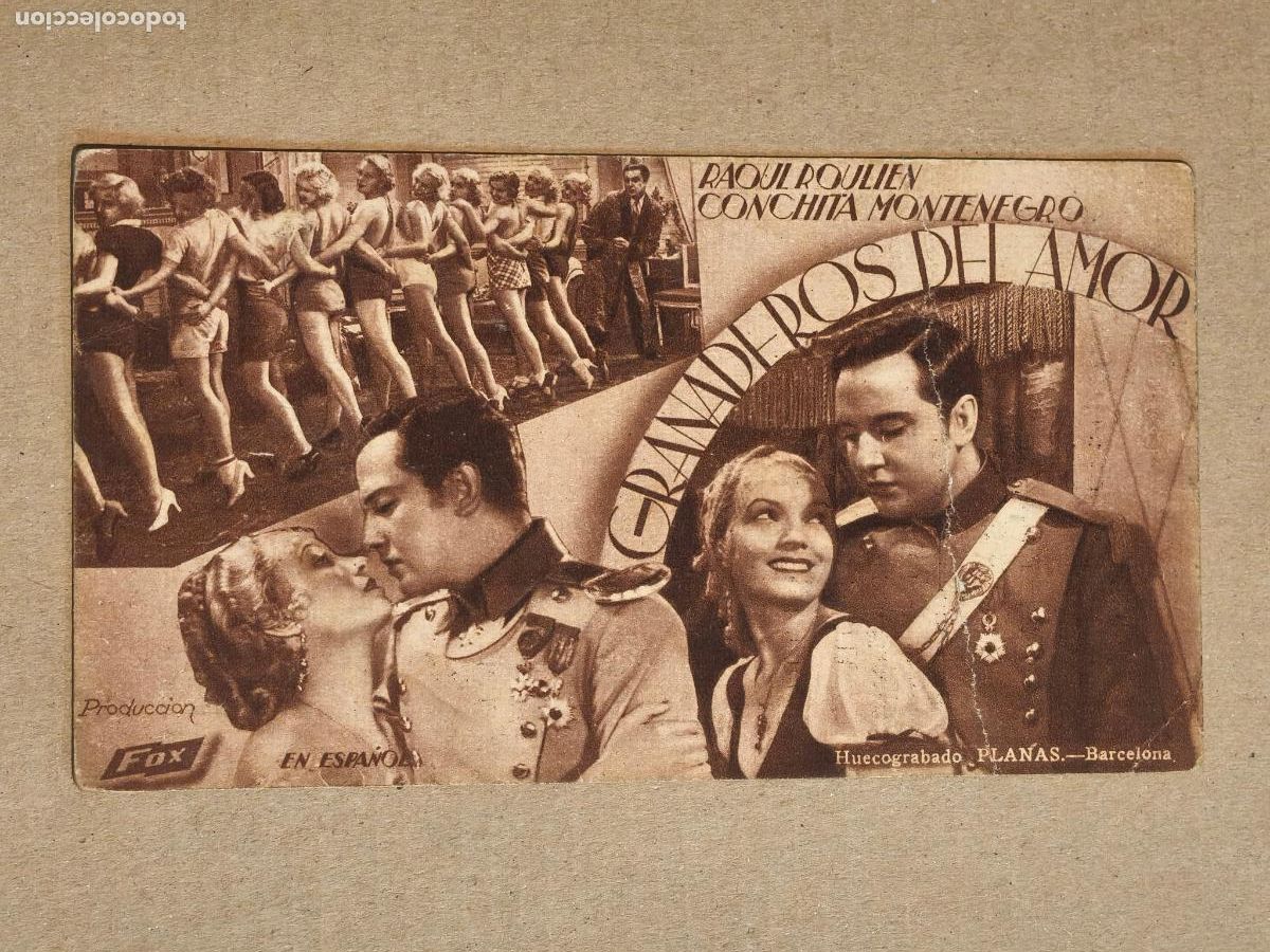 Cinema: GRANADEROS DEL AMOR PROGRAMA DE CINE 1934