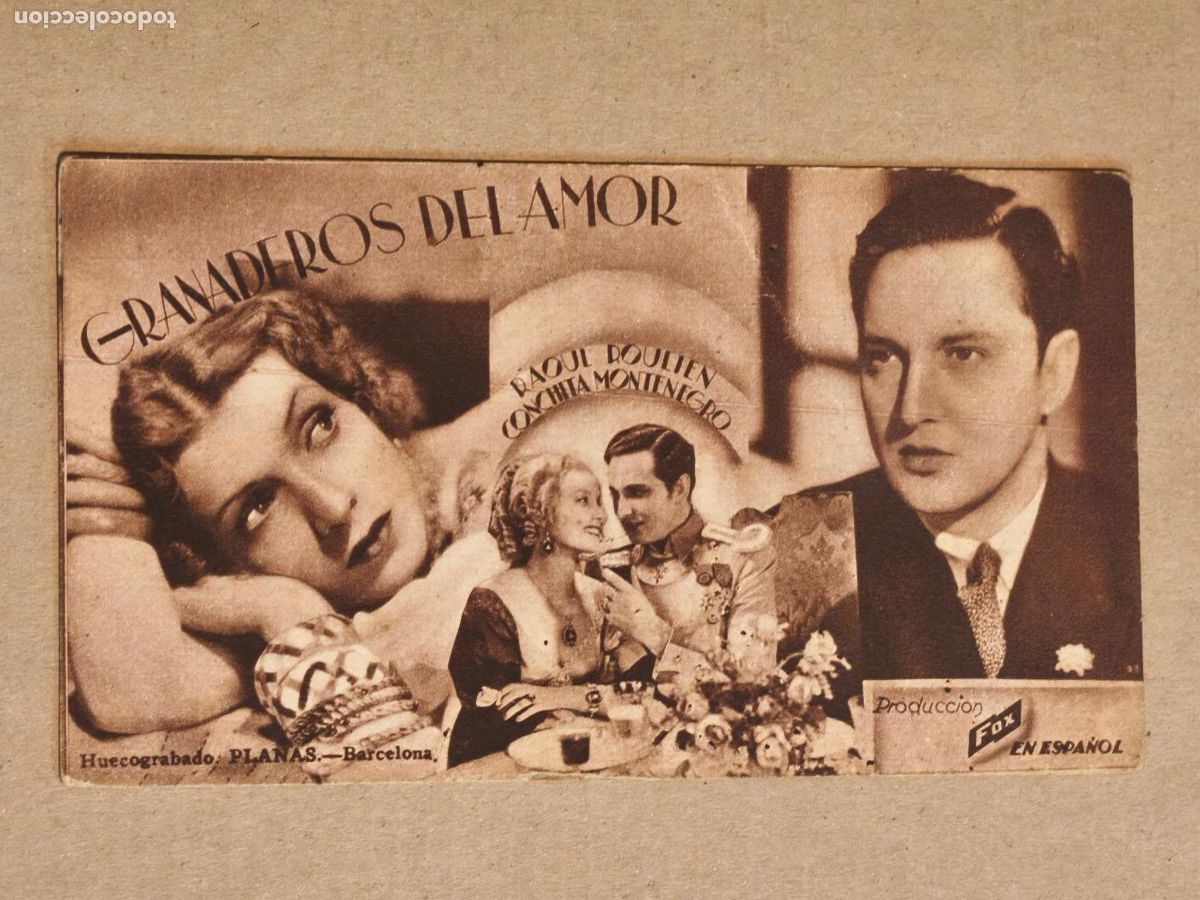 Cinema: GRANADEROS DEL AMOR PROGRAMA DE CINE 1934