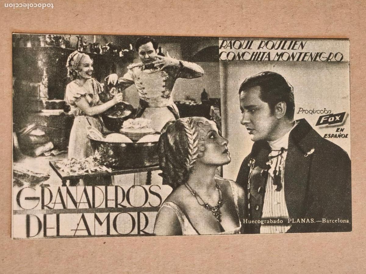 Cinema: GRANADEROS DEL AMOR PROGRAMA DE CINE 1934