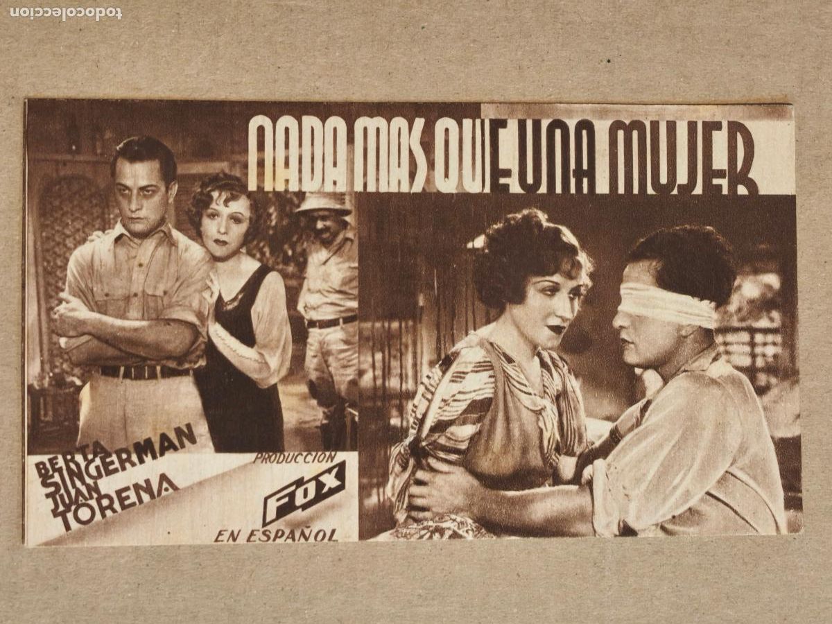 Cinema: NADA MAS QUE UNA MUJER PROGRAMA DE CINE 1935
