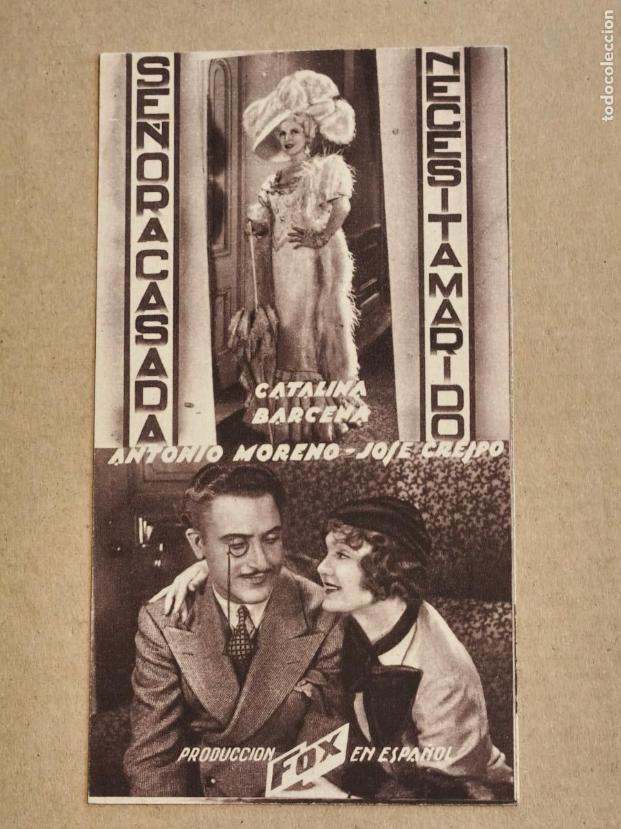Folhetos de m&atilde;o de filmes antigos de cinema: CATALINA BARCENA PROGRAMA DE CINE 1935