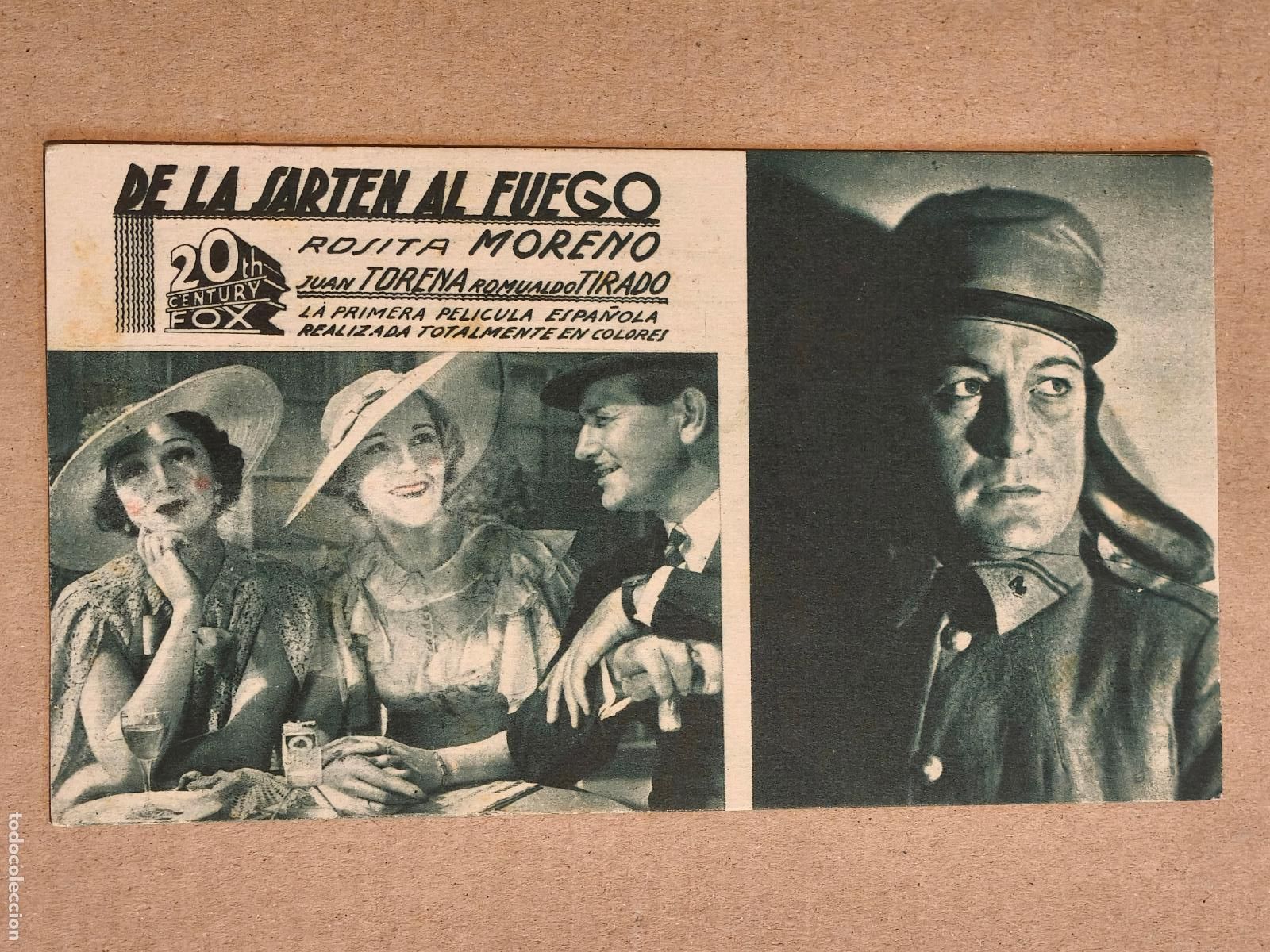  Foglietti di film di film antichi di cinema: DE LA SARTEN AL FUEGO LA LEGION PROGRAMA DE CINE 1936