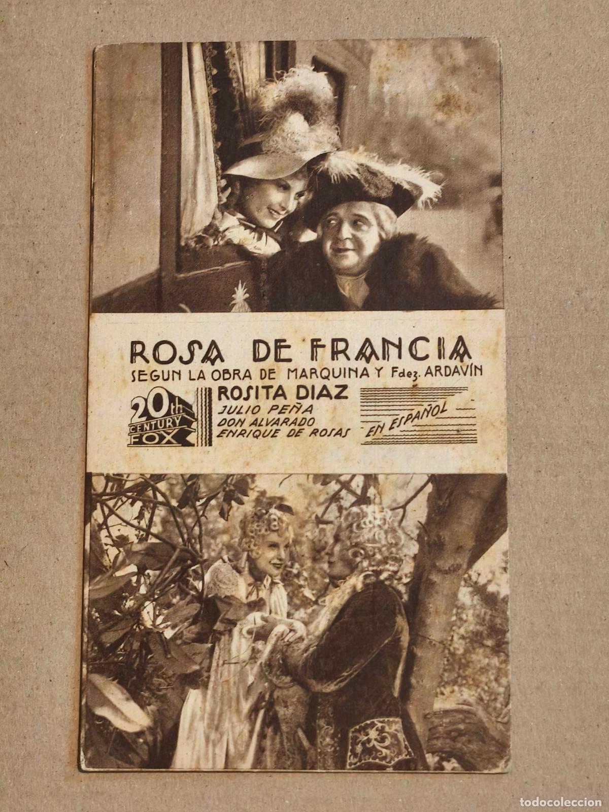 Cine: ROSA DE FRANCIA PROGRAMA DE CINE 1936