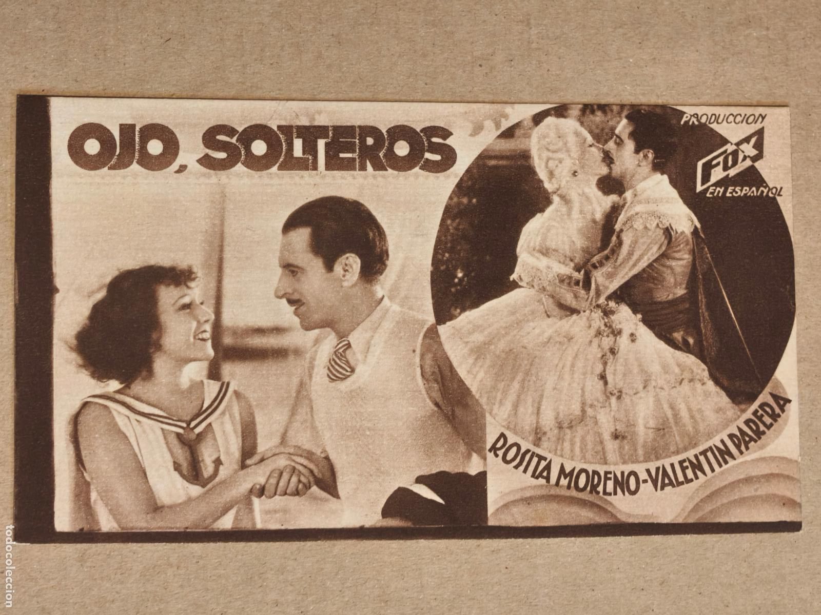  Flyers Publicitaires de films Anciens: OJO SOLTEROS PROGRAMA DE CINE 1935