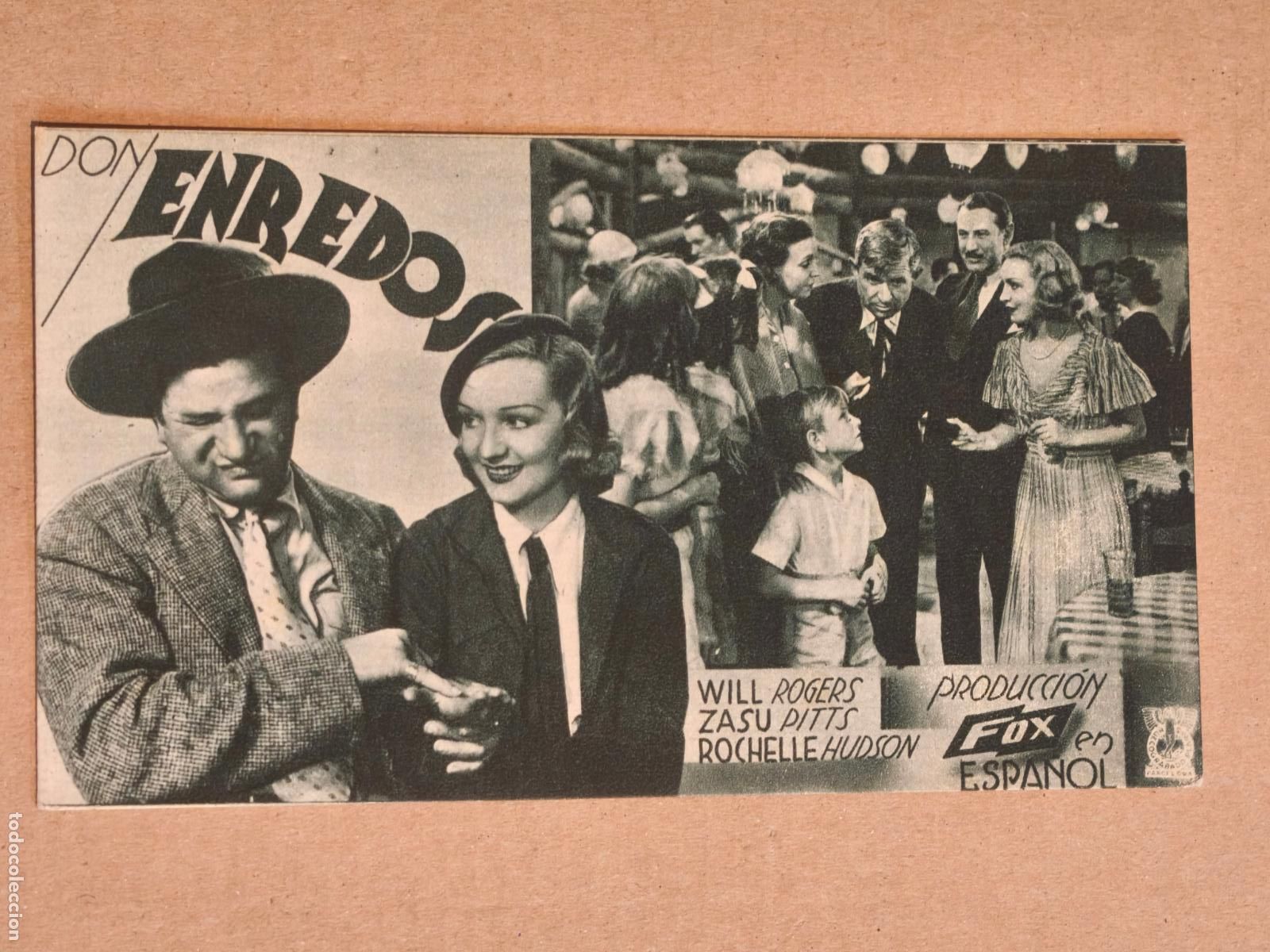 Cine: DON ENREDOS PROGRAMA DE CINE 1935