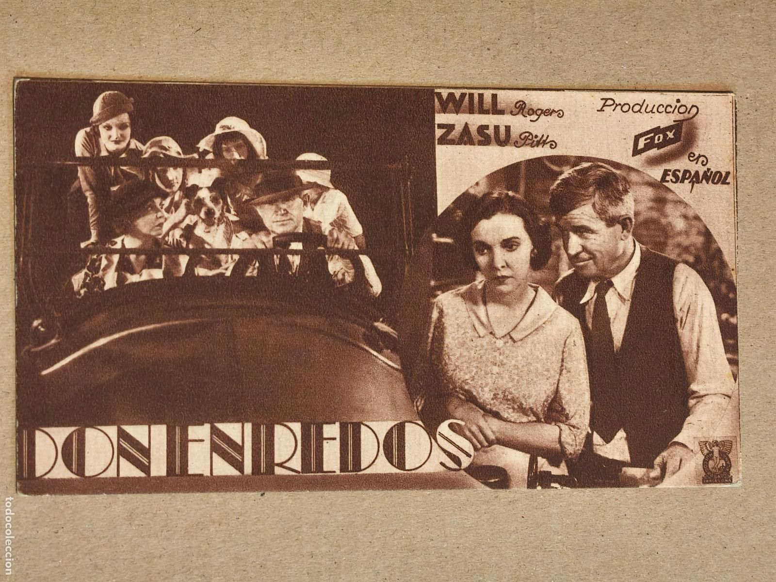 Cine: DON ENREDOS PROGRAMA DE CINE 1935