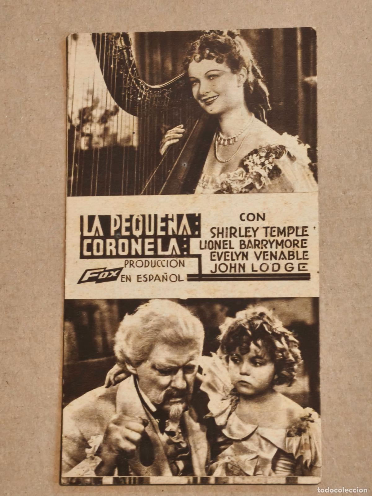 Cine: SHIRLEY TEMPLE LA PEQUE&Ntilde;A CORONELA PROGRAMA DE CINE 1936