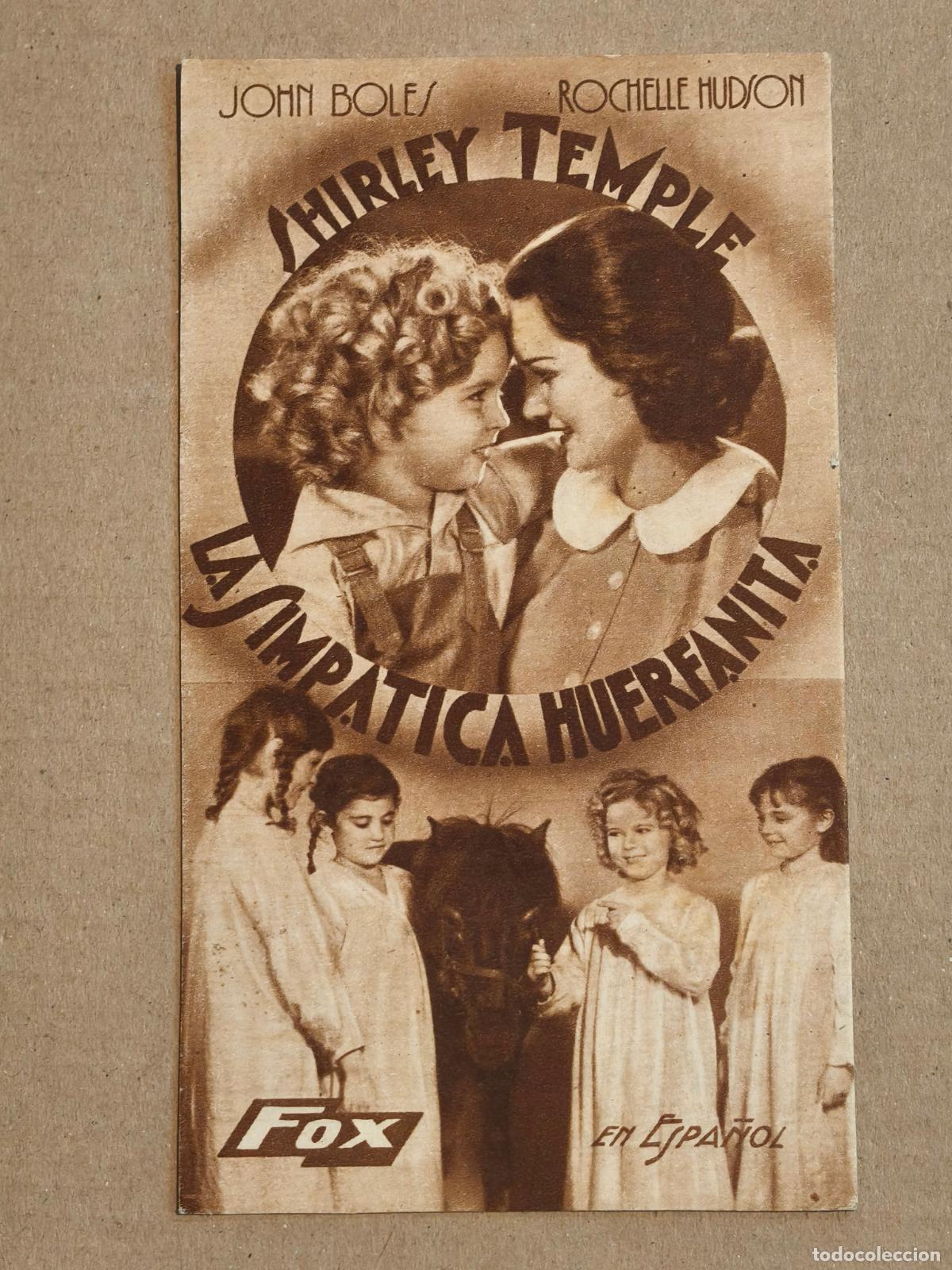 Cine: SHIRLEY TEMPLE LA SIMPATICA HUERFANITA PROGRAMA DE CINE 1936