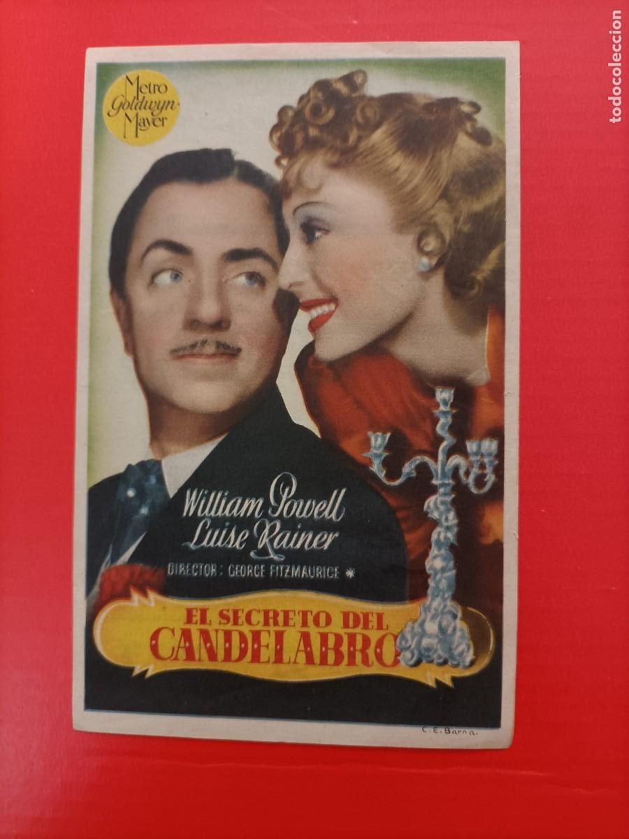 Cine: EL SECRETO DEL CANDELABRO. C/P. TEATRO CERVANTES, M&Aacute;LAGA. 1945. EST&Aacute; NUEVO.