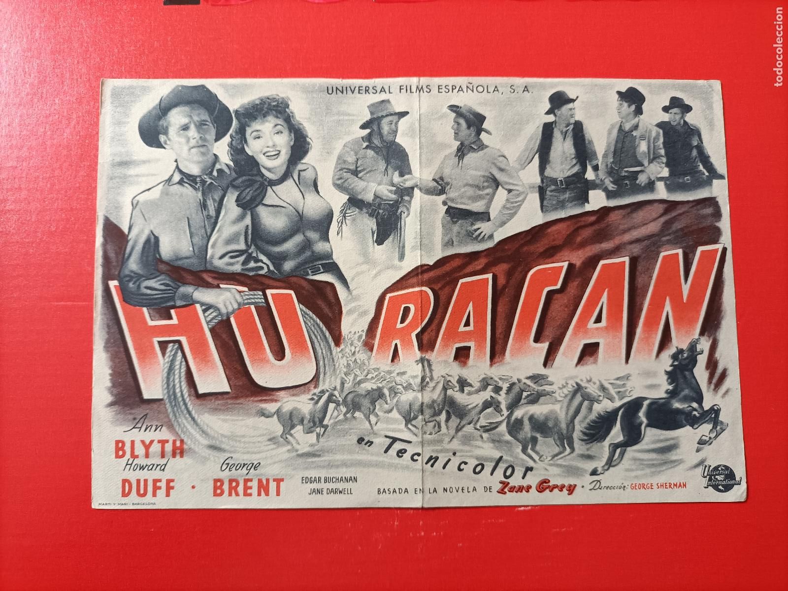 Cine: HURACAN. C/P. M&Aacute;LAGA CINEMA, 1951 ANN BLYTH, GEORGE BRENT. TAMA&Ntilde;O GRANDE.