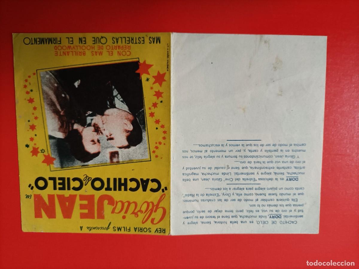 Cine: CACHITO DE CIELO. GLORIA JEAN. ROBERT STACK. EN EL DORSO DATOS DE LA SINOPSIS. ES DOBLE.