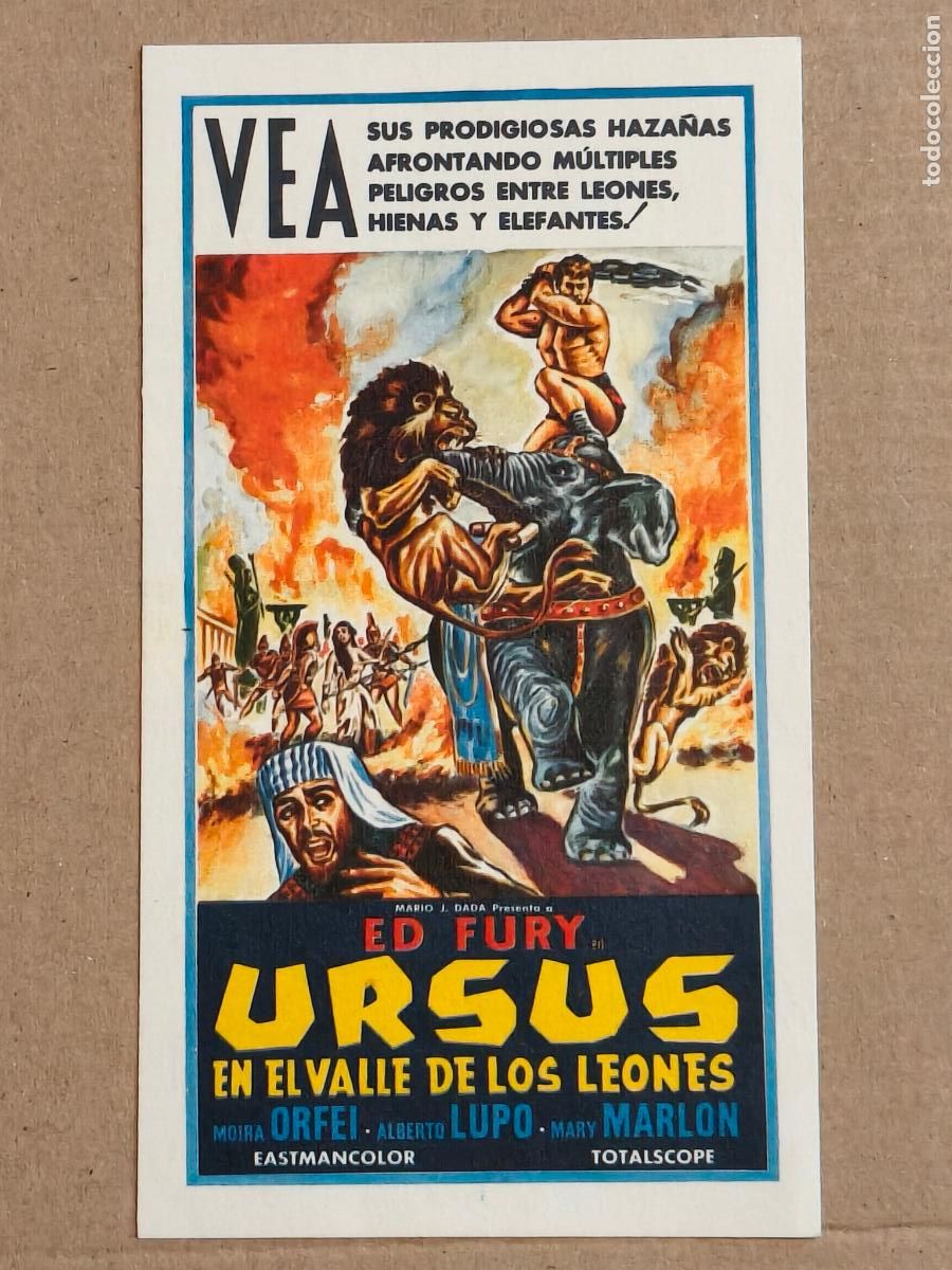  Foglietti di film di film antichi di cinema: URSUS REY DE LOS LEONES PROGRAMA DE CINE MEXICO 1964