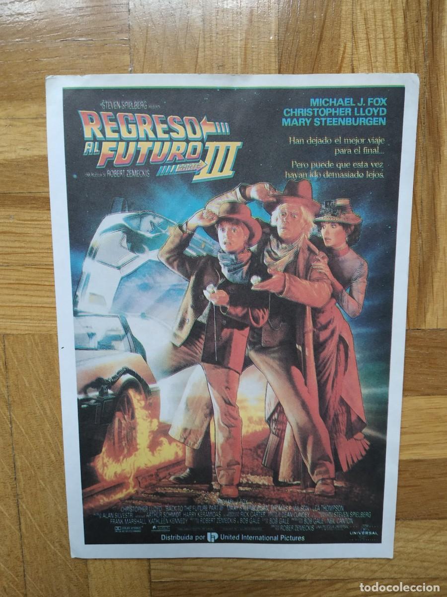 Folhetos de m&atilde;o de filmes antigos de cinema: PROGRAMA DE MANO. REGRESO AL FUTURO III MICHAEL J FOX. ROBERT ZEMECKIS 1990 STEVEN SPIELBERG RENFE