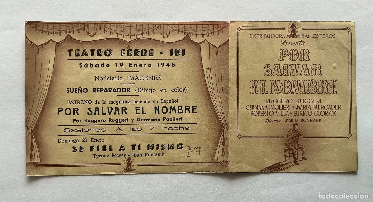 Cine: PROGRAMA DOBLE POR SALVAR EL NOMBRE MAR&Iacute;A MERCADER CINE TEATRO FERRE IBI ALICANTE
