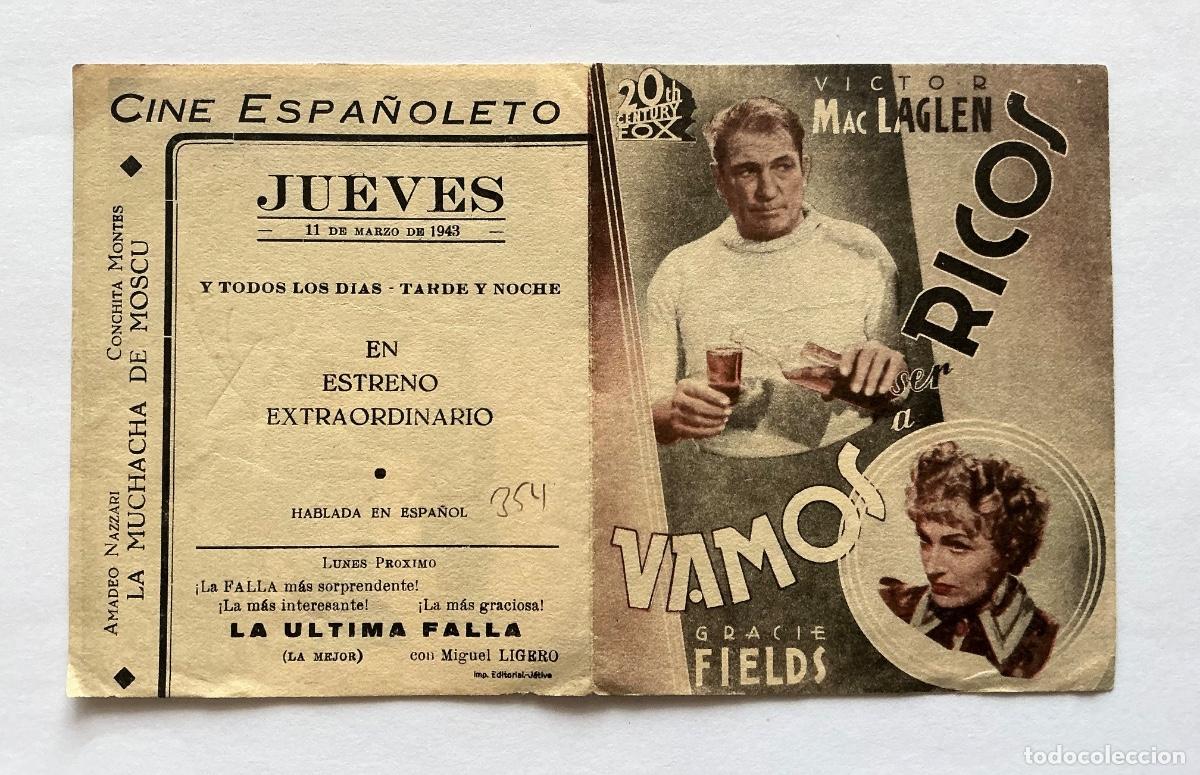  Flyers Publicitaires de films Anciens: PROGRAMA DOBLE FOX VAMOS A SER RICOS VICTOR MAC LAGLEN CINE ESPA&Ntilde;OLETO J&Aacute;TIVA VALENCIA