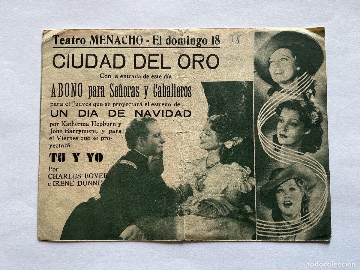 Cine: PROGRAMA DOBLE METRO CIUDAD DEL ORO JEANNETTE MACDONALD CINE TEATRO MENACHO BADAJOZ