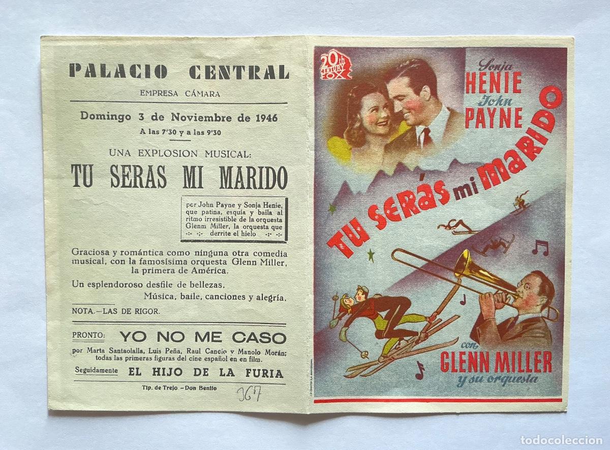  Flyers Publicitaires de films Anciens: PROGRAMA DOBLE FOX TU SER&Aacute;S MI MARIDO CINE PALACIO CENTRAL DON BENITO BADAJOZ