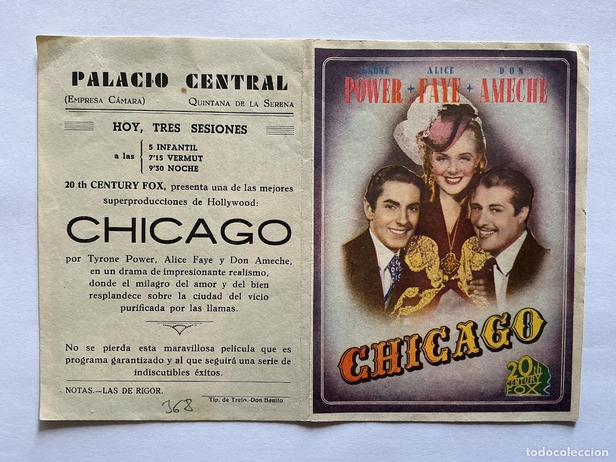 Kino: PROGRAMA DOBLE FOX CHICAGO TYRONE POWER CINE PALACIO CENTRAL QUINTANA DE LA SERENA BADAJOZ