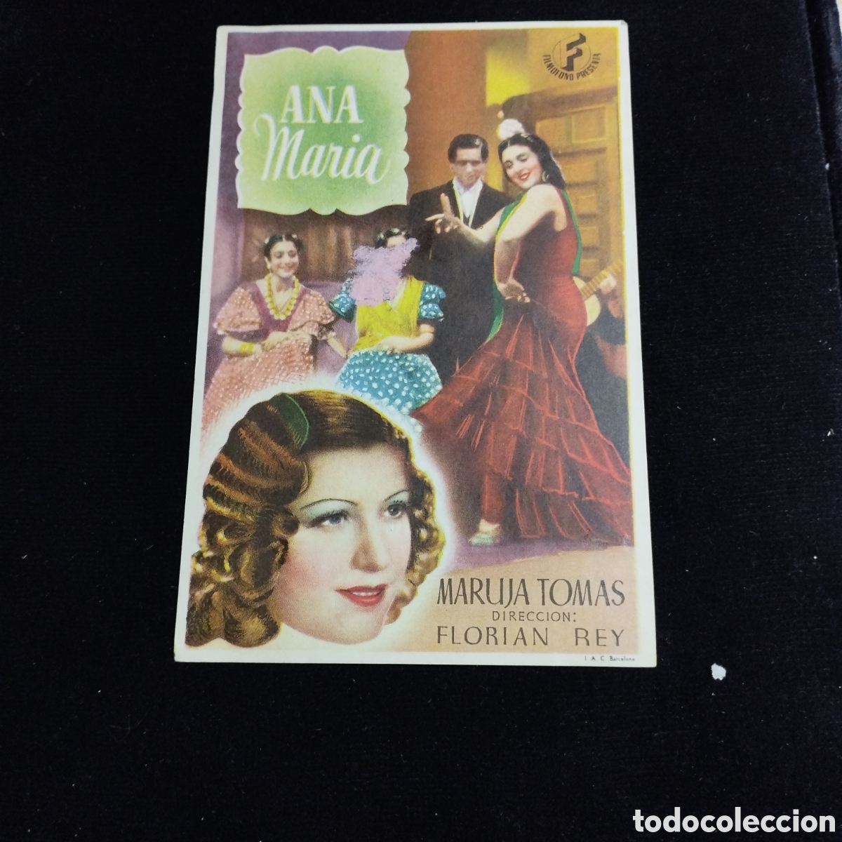 Cine: Programa de cine, sencillo. Ana Mar&iacute;a. Maruja Tom&aacute;s. Teatro Amarnie