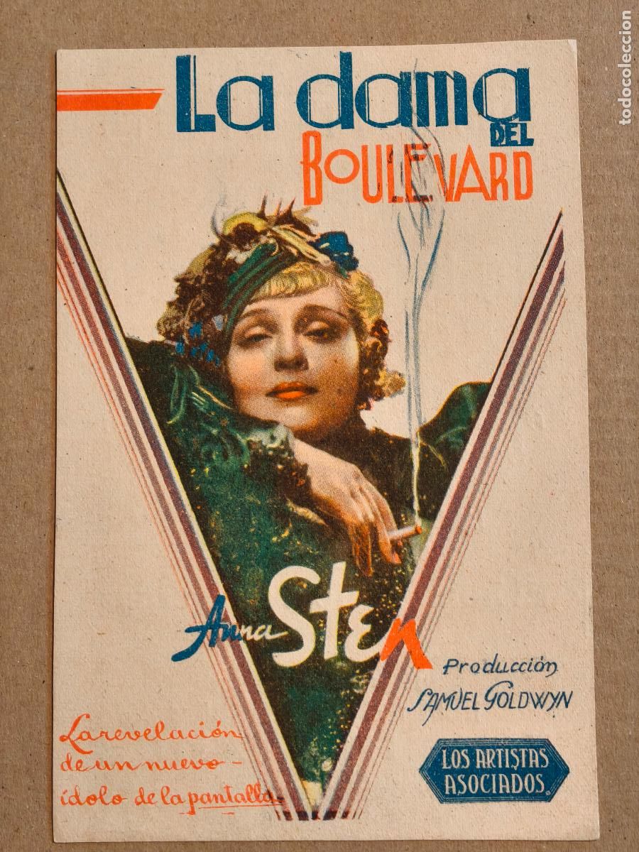 Cine: ANNA STEN LA DAMA DEL BOULEVARD PROGRAMA DE CINE 1935