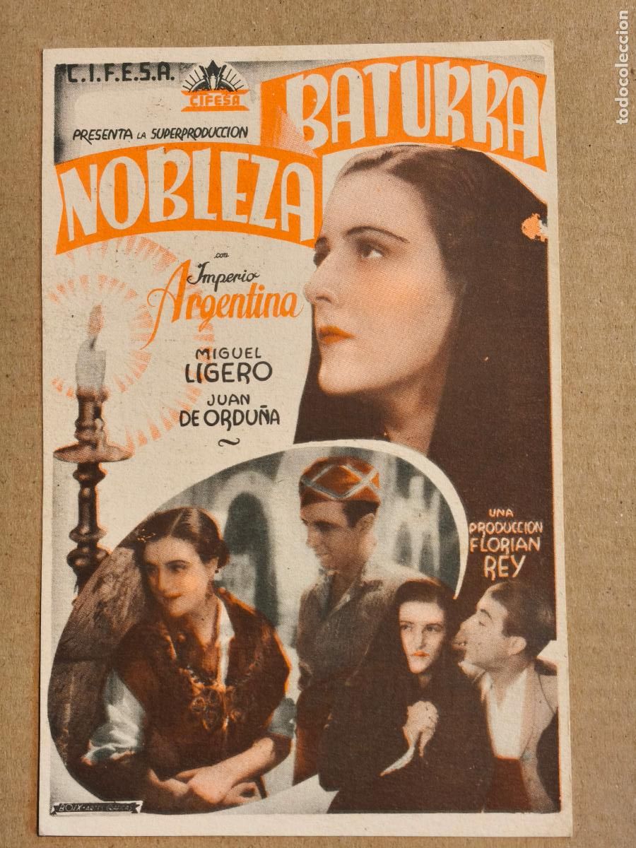  Flyers Publicitaires de films Anciens: NOBLEZA BATURRA PROGRAMA DE CINE 1935