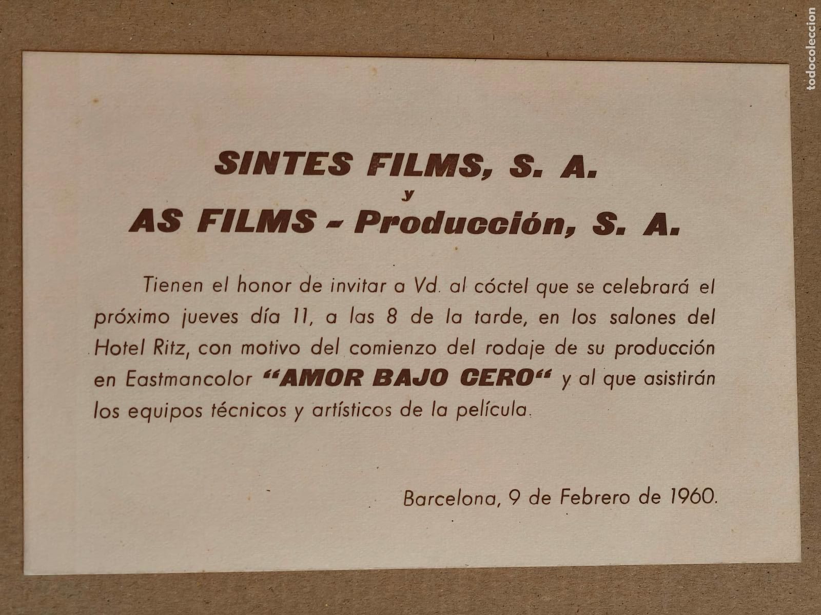  Flyers Publicitaires de films Anciens: TONY LEBLANC INVITACION PROGRAMA DE CINE 1960