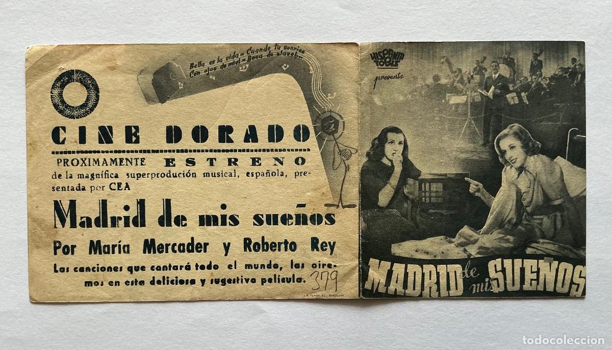  Flyers Publicitaires de films Anciens: PROGRAMA DOBLE MADRID DE MIS SUE&Ntilde;OS MAR&Iacute;A MERCADER ROBERTO REY CINE DORADO ZARAGOZA
