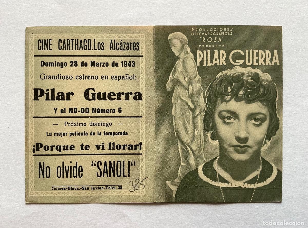  Flyers Publicitaires de films Anciens: PROGRAMA DOBLE CIFESA PILAR GUERRA CINE CARTHAGO LOS ALCAZARES MURCIA