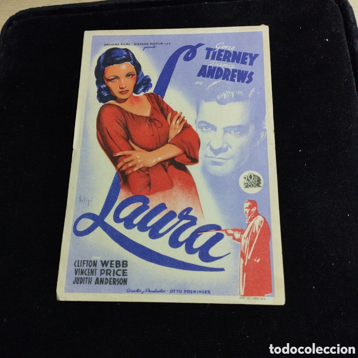 Cine: Programa de cine, sencillo. Laura. Gene Tierney. Dana Andrews. Sp