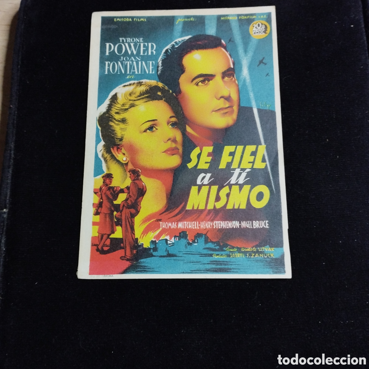 Cine: Programa de cine, sencillo. Se fiel a ti mismo. Tyrone Power. Joan Fontaine.