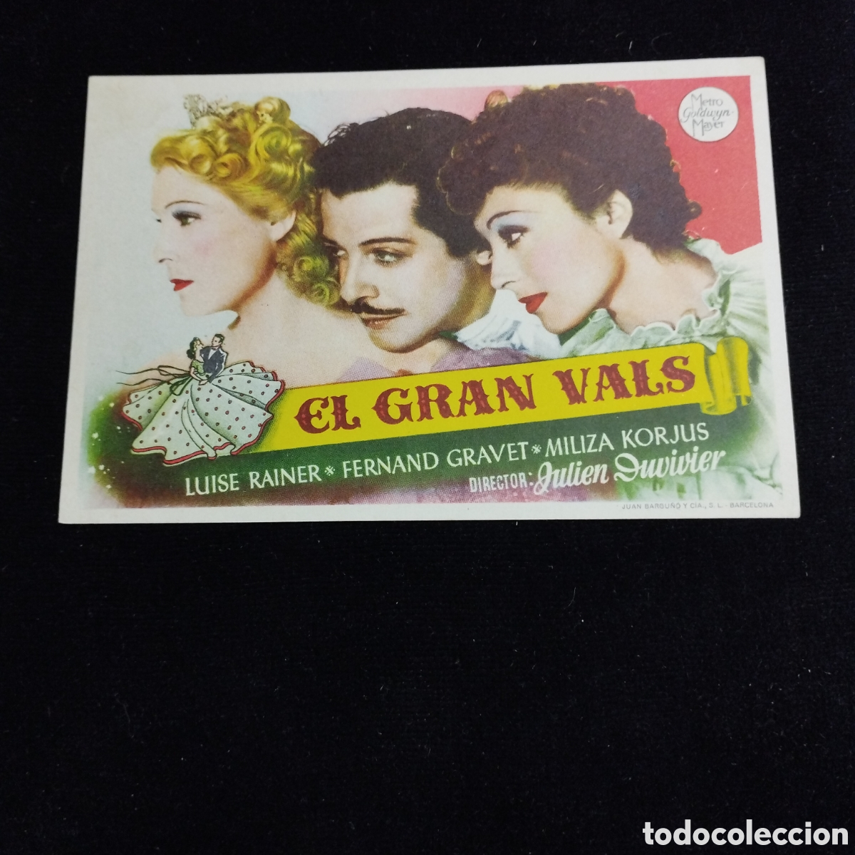 Cine: Programa de cine sencillo. El gran Vals. Luise Rainer. Fernand Gravet. Sp