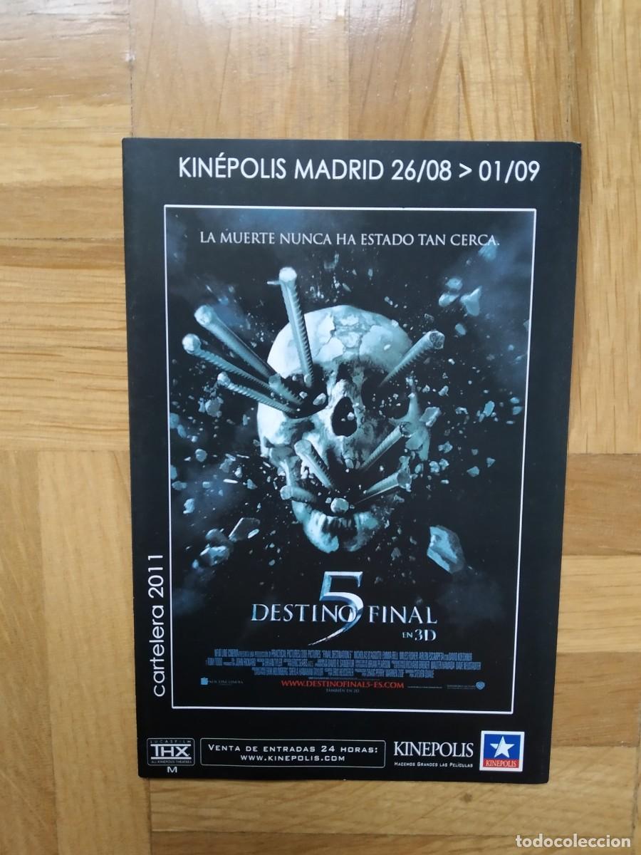 Folhetos de m&atilde;o de filmes antigos de cinema: PROGRAMA CINE KINEPOLIS PELICULA DESTINO FINAL 5 VER FOTOS