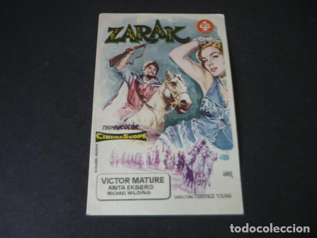 Cine: ZARAK PROGRAMA DE MANO SIN PUBLICIDAD - Foto 1