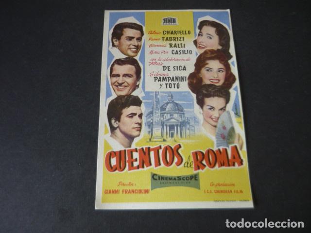  Flyers Publicitaires de films Anciens: CUENTOS DE ROMA PROGRAMA DE MANO SIN PUBLICIDAD