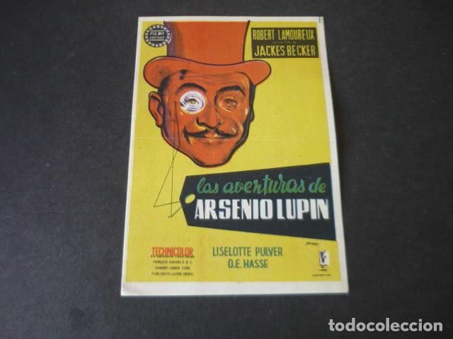 Cine: LAS AVENTURAS DE ARSENIO LUPIN PROGRAMA DE MANO SIN PUBLICIDAD