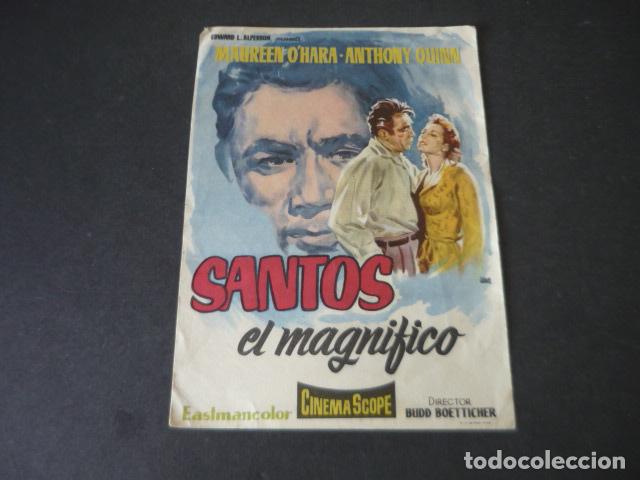 Cine: SANTOS EL MAGNIFICO PROGRAMA DE MANO SIN PUBLICIDAD - Foto 1