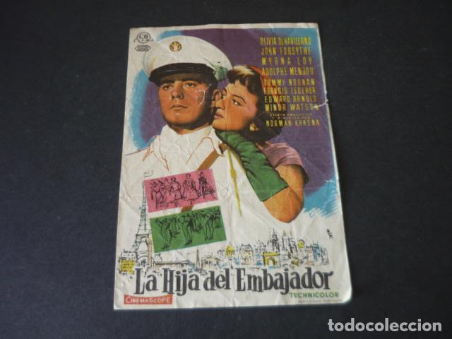 Flyers Publicitaires de films Anciens: LA HIJA DEL EMBAJADOR PROGRAMA DE MANO SIN PUBLICIDAD