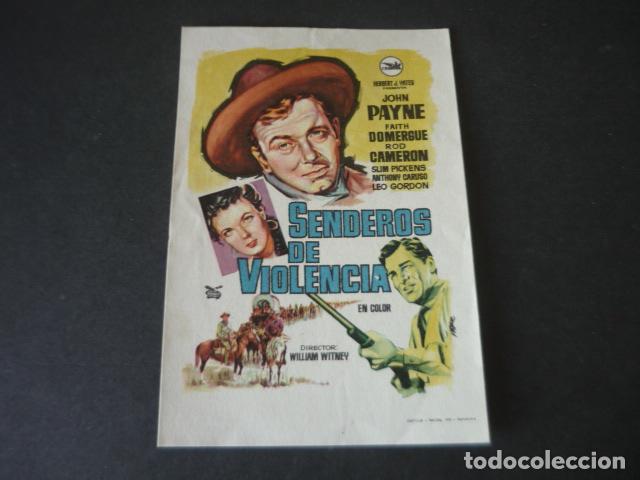 Cine: SENDEROS DE VIOLENCIA PROGRAMA DE MANO SIN PUBLICIDAD - Foto 1