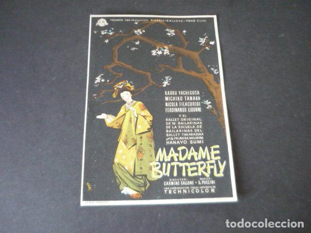  Flyers Publicitaires de films Anciens: MADAME BUTTERFLY PROGRAMA DE MANO SIN PUBLICIDAD